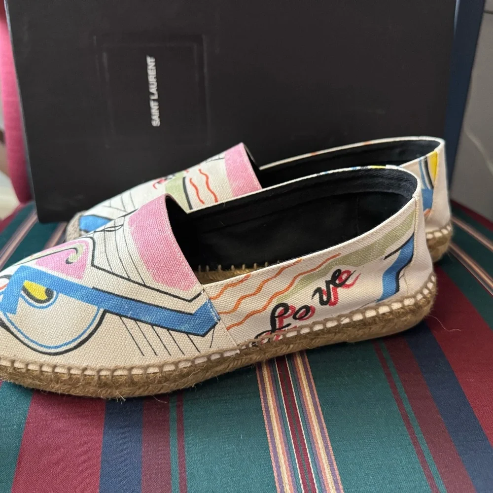 Yves Saint Laurent Perseo Canvas Espadrilles European Sz 41, US 10.5 or 10. New - Picture 8 of 16